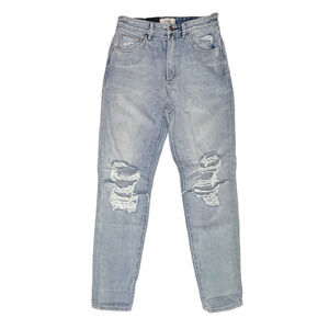 NEUW Lola Super High Rise Mom Jeans Tapered Distressed Ripped